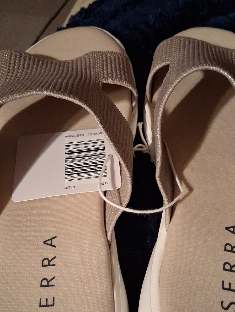Serra Women's Tan Ribbed Slide Sandals - Picture 2 of 6